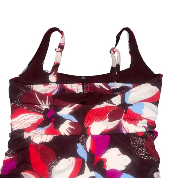 Athleta Square Neck Bra Cup Tankini 36D/DD Hero Bloom Floral Underwire Support - Picture 5 of 10